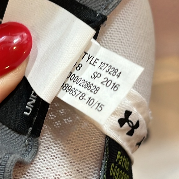 Under Armour GOLF Hat Adult MEDIUM LARGE Gray black white mesh Athletic fitted - Picture 9 of 11